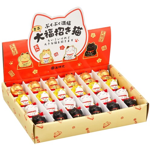 薬師窯(yakushigama) 錦彩 大福 招き猫 24個セット 7816