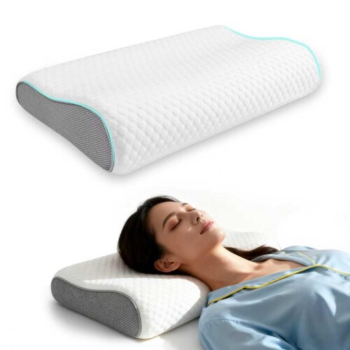 AULIFLOWER 枕 pillow クッション 2way 波型ウレタンまくら 首が痛くならない 低反発 まくら 低め高め選択可能 枕 高め 硬め 横向き寝 仰向け寝 カバー洗濯可 通気性 快眠 低反発枕 ポリエステ