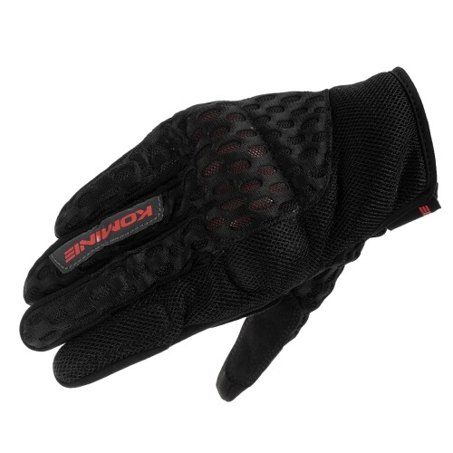 コミネ(KOMINE) バイク用 グローブ GK-2433 プロテクトクーリングメッシュグローブ Black Red L