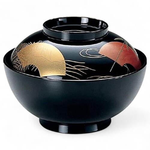 J-kitchens ディナー 正４．５寸雑煮椀 黒扇面 日本製 [ファイ]13.6×Ｈ9.5cm 食器 PNO.634266 4,435円