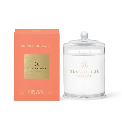Glasshouse Fragrances カプリ メモワール キャンドル 天然大豆ワックスブレンド