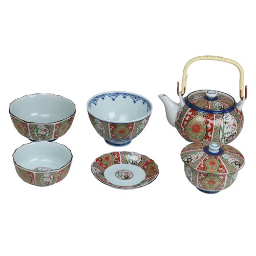 遊器浪漫 古伊万里様式 錦 豪華絢爛 小付・小鉢・小皿・茶漬・土瓶・汲出 「錦」6点セット