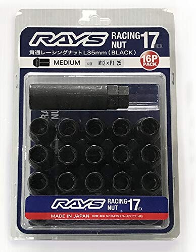 レーシングナット 17HEX M12×P1.25 BK(ブラック) 35mm 16個入 74130000231BK