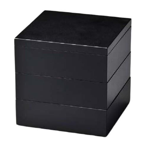 J-kitchens 行楽弁当箱 （ 弁当箱 ） 日本製 5.5寸重箱 マットブラック （1本) 16.5cm 御節
