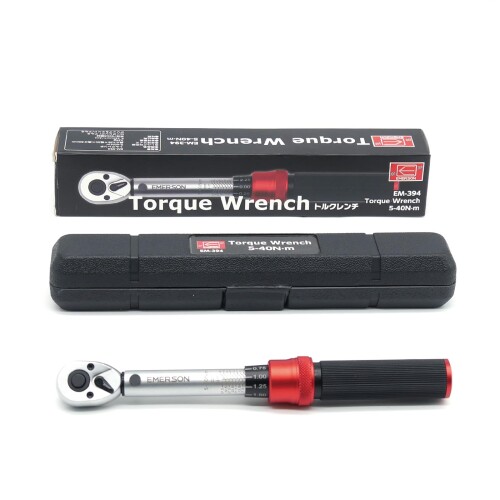 エマーソン(Emerson) トルク調整が簡単らくらくなトルクレンチ ロックリング式 差込角 6.35mm(1/4インチ) 5-40N.m 高精度±3% 72枚ギア 検査証明書付き 自転車 バイク 整備 修理工具 作業工具