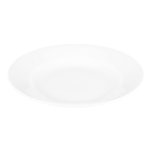 YAMATSU STANDARD (ベーシック リム玉23cm深皿・5枚セット ホワイト) ツヤありプレート 皿 シンプル 食洗機 電子レンジ 磁器 業務用 軽い おしゃれ 日本製 3703