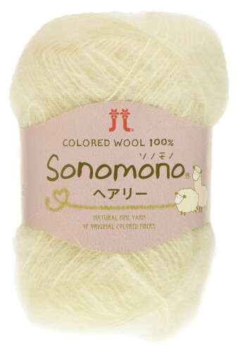 ハマナカ ソノモノ ヘアリー 毛糸 並太 Col.121 ホワイト 系 25g 約125m 5玉セット 2324 セット