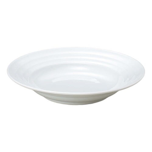 YAMATSU STANDARD (Linea 22cm深皿・3枚セット ホワイト) パスタ おかず サラダ 食洗機 電子レンジ 陶磁器 業務用OK 軽い OC32