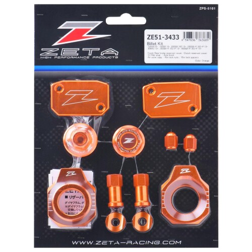 ジータレーシング(ZETA RACING) KTM SXF/XCF '13-22 アルミビレットパーツキット オレンジ ドレスアップ アルマイト ダートフリーク DIRTFREAK F6307