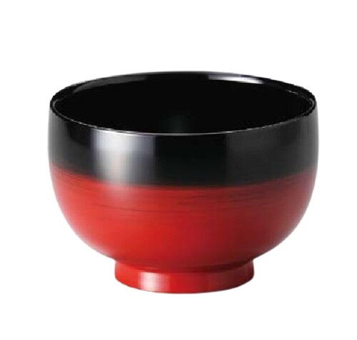 J-kitchens 味噌汁 お椀 日本製 ぼかし塗り つぼみ汁椀 黒 （1客) 10.6cm 漆塗り 手塗り その壱