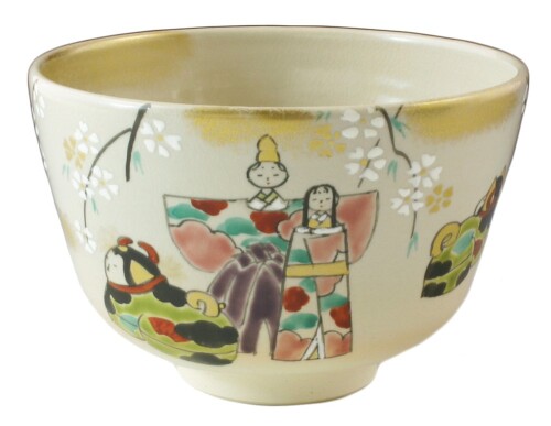 京焼 清水焼 香菊窯 抹茶碗 (化粧箱入) ひな飾り tkh773