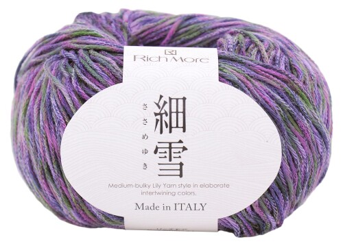 ハマナカ リッチモア 毛糸 細雪 (ささめゆき) COL. 8 パープル 系 40ｇ 約132ｍ 5玉 セット 3818セット