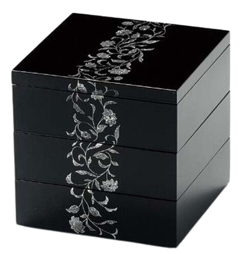 J-kitchens 行楽弁当箱 （ 弁当箱 ） 日本製 アールデコ 5.5寸三段溜 （1本) 16.5cm お正月