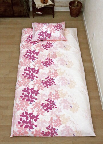 CAMEL PALMS 日本製 綿100％ 敷布団カバー ダブル 140×210cm の敷布団用 （145×215cm） リーフ柄 ピンク