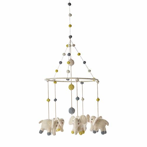 Pehr ペア モビール メリー ベッドメリー おもちゃ 北欧風デザイン ハンドメイド Mobile Elephant Parade ウール100 Wphmo Kanal9tv Com