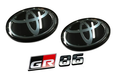 GR86 エンブレム3点SET ブラックオニキス 前後Tマーク+86ロゴのセット
