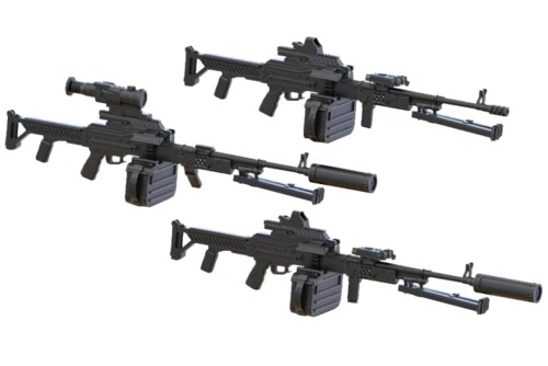 ミニアーム 1/35 現用 露/ソ PKM 7.62mm機関銃セット 3個入 レジンキット B35277 (ミリタリー)
