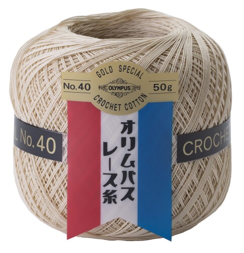 オリムパス 製絲 金票 レース糸 40番 Col. 731 アイボリーホワイト 系 50g 約445m 3玉セット
