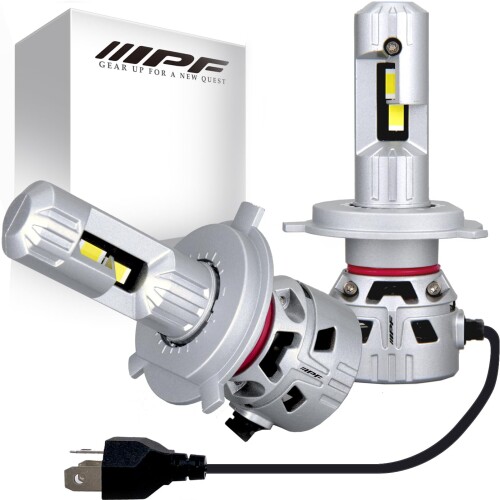 M's Basic by IPF ヘッドライト フォグランプ LED 車用 H4 Hi/Lo切替 10000lm/8000lm ハイパワー 超ハイルーメン仕様Ver2 6000K ホワイト 12V24V兼用 2本入 新車検対応 ドライバーユニット一体型 冷却ファ