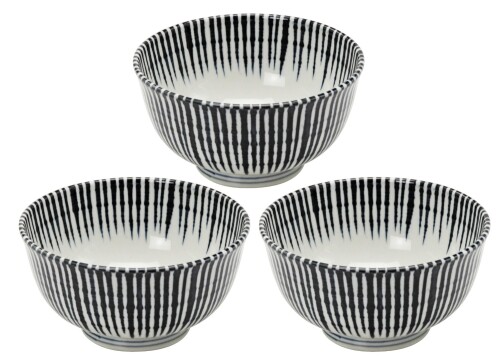 美濃焼 軽量 丼ぶり どんぶり鉢 3個セット 千段十草 約直径16.5×高さ8.6cm 食器セット 陶器 電子レンジ 食洗機対応 日本製 142001(3)