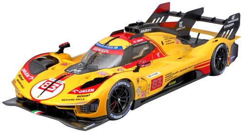 京商 (Kyosho) BURAGO 1/18 フェラーリ 499P ル・マン 2024 No.83 イエロー クリアケース 完成品 18-16313Y