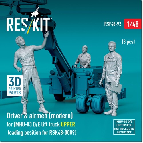 レスキット 1/48 MHU-83D/E 後期型 爆弾ローダー リフトアップポジション 現用クルー 3体入 (レスキット RSKS48-0009用) レジンキット RSKF48-0092 (人)