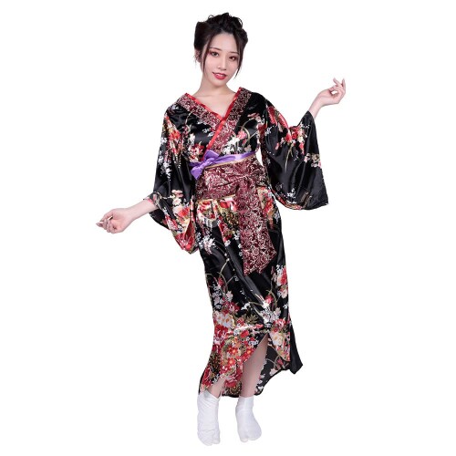 BeWith 花魁 和服 和装 着物 絢爛 豪華 衣装 Mサイズ コスチューム レディース 乱れ花鳥風月