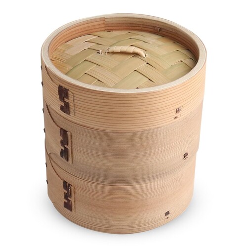 J-kitchens せいろ 本格 中華 ２段 径13x高さ13.5cm 木 & 竹 製 蒸し器 Current model