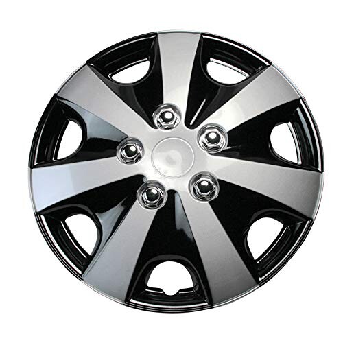 GET-PRO ホイールカバー 14インチ 1台分4枚セット (シルバー&ブラック) トヨタ パッソ ホイールキャップ L051DP14-014