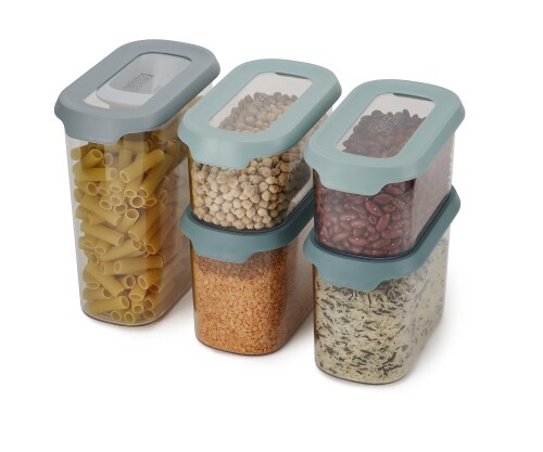 ジョセフジョセフ (Joseph Joseph) 保存容器 キャニスター&スプーンセット オパール 2.2L/1.3L/900ml/125ml カップボードストア (CupboardStore) 戸棚内収納用 BPAフリー プラスチック製 スプーン付き 811