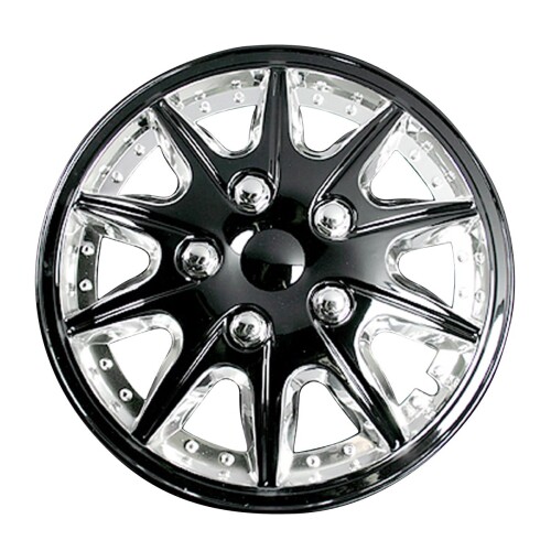 viz 12インチホイールカバー T02 4枚 スバル サンバー (メッキブラック) VIZ-WJ5004CBL12-009