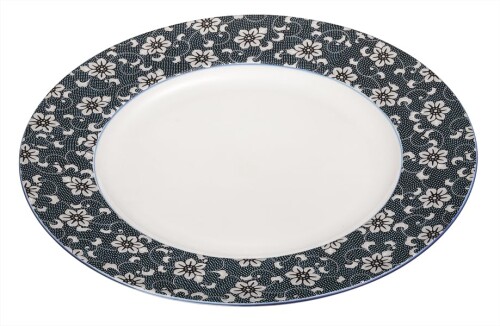 九谷焼いわたや 9号盛皿･青粒鉄仙 K9-353