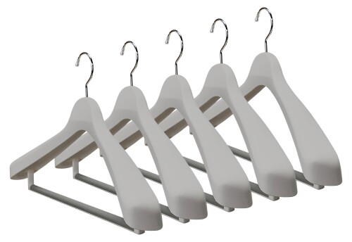 シンコハンガー(Shinkohanger) スーツハンガーストップ幅45cm 厚み5.2cm 衣類ハンガー ワイド 大きい かたくずれ防止 すべり止め付のバー 回転フック おしゃれ スーツ シャツ ジャケット コ