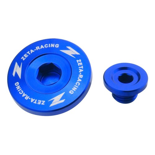 ジータレーシング(ZETA RACING) KX250F '11-18,KX250 '19,KX450F '09-18,KLX450R '08-15 エンジンプラグ アルミ ブルー カワサキ KAWASAKI ダートフリーク DIRTFREAK F6550