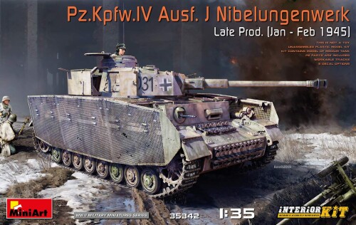 ミニアート インテリアキットシリーズ 1/35 WW.II ドイツ軍 IV号戦車J型後期生産型 ニーベルンゲン工場製 フルインテリア仕様 1945年1月-2月 プラモデルキット MA35342