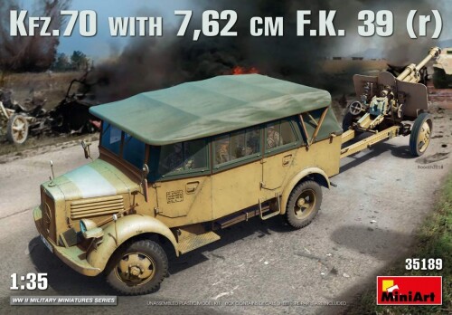 ミニアート 1/35 WW.II ドイツ軍 Kfz.70 砲兵トラクター & 7.62cm F.K.39(r) 野砲 プラモデルキット MA35189