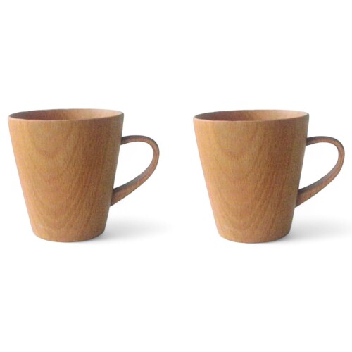 J-kitchens 湯呑 2pcs セット 木の膳 ナチュラル ディナーウェア 木製 NO.183613