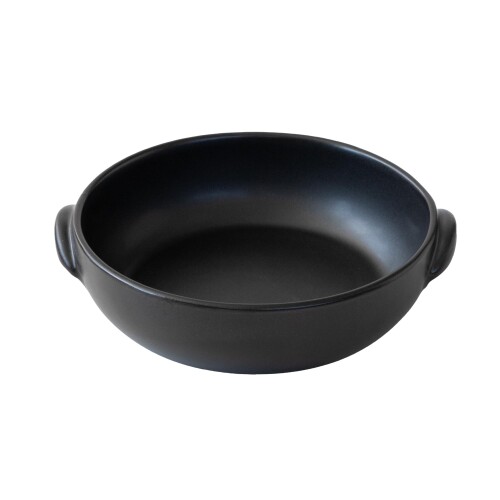 萬古焼 グラタン皿 一人用 直径約22cm 耐熱 陶器 オーブン対応 直火可 電子レンジ 食洗器対応 ブラック 日本製