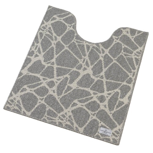 センコー(Senko) S.D.S マスタースペースラグ トイレマット PENTELIKON ロング丈 約83×73cm ライトグレー ギリシャ製 洗える 61784
