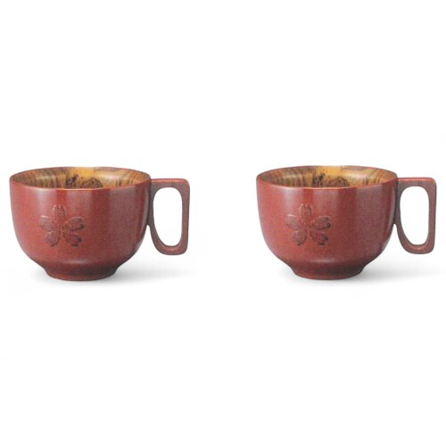 J-kitchens 湯呑 2pcs セット 木の膳 ナチュラル ディナーウェア 木製 NO.703721