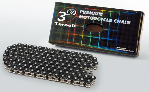 スリード ThreeD バイク用チェーン 525Z ブラック/シルバー 102L MLJ (カシメジョイント) QX2リングシール 排気量 ~1,200cc