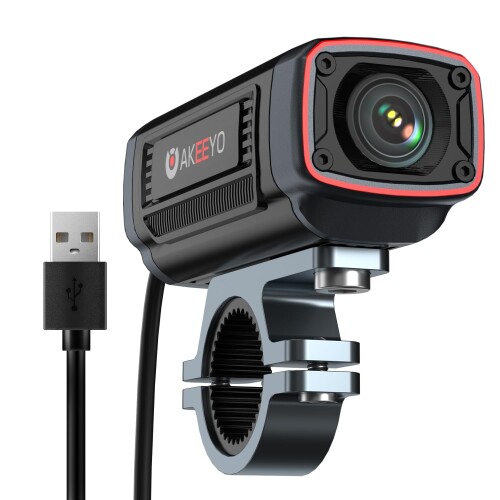 AKEEYO バイクドライブレコーダー 4K UHD 28fps/2K 55fps自転車ドラレコ駐車監視 二輪車 スマホ連携 500万画素 充電式 64GBカード付き 142度広角 IP66常時録画 ループ録画 緊急録画 配線不要 LED信号