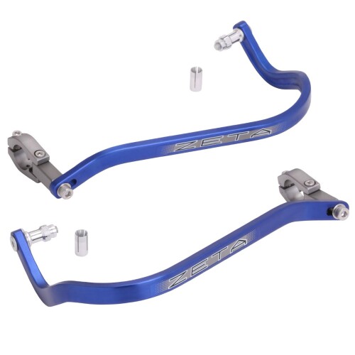 ジータレーシング(ZETA RACING) 大径(28.6mm)バー用 対応ハンドルバー内径(Φ13.5~19mm) アーマーハンドガード ベンド ブルー 高剛性アルミ合金 プロテクション オフロード ドアノブ握り ダート
