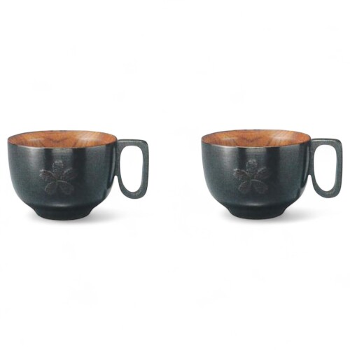 J-kitchens 湯呑 2pcs セット 木の膳 ナチュラル ディナーウェア 木製 NO.703738
