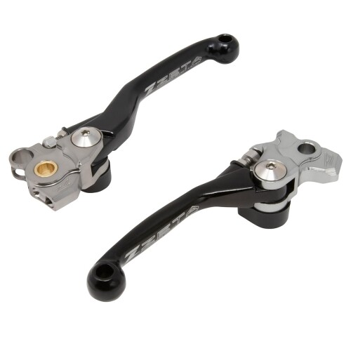 ジータレーシング(ZETA RACING) KX250/250X '21-26,KX450'19-23,KX450X '21-23 ピボットレバーセットFP 3フィンガー ブラック 前方可倒式 レバー位置無段階調整 鍛造 高強度アルミ合金 F5050