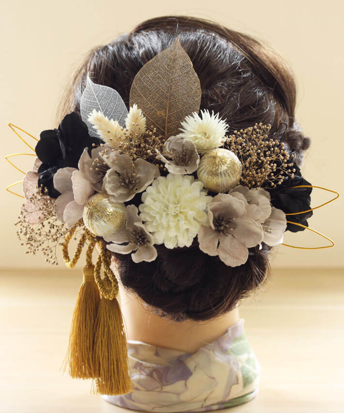 人気商品 みかん様 本物花 プリザーブドフラワー 髪飾り ウエディング 