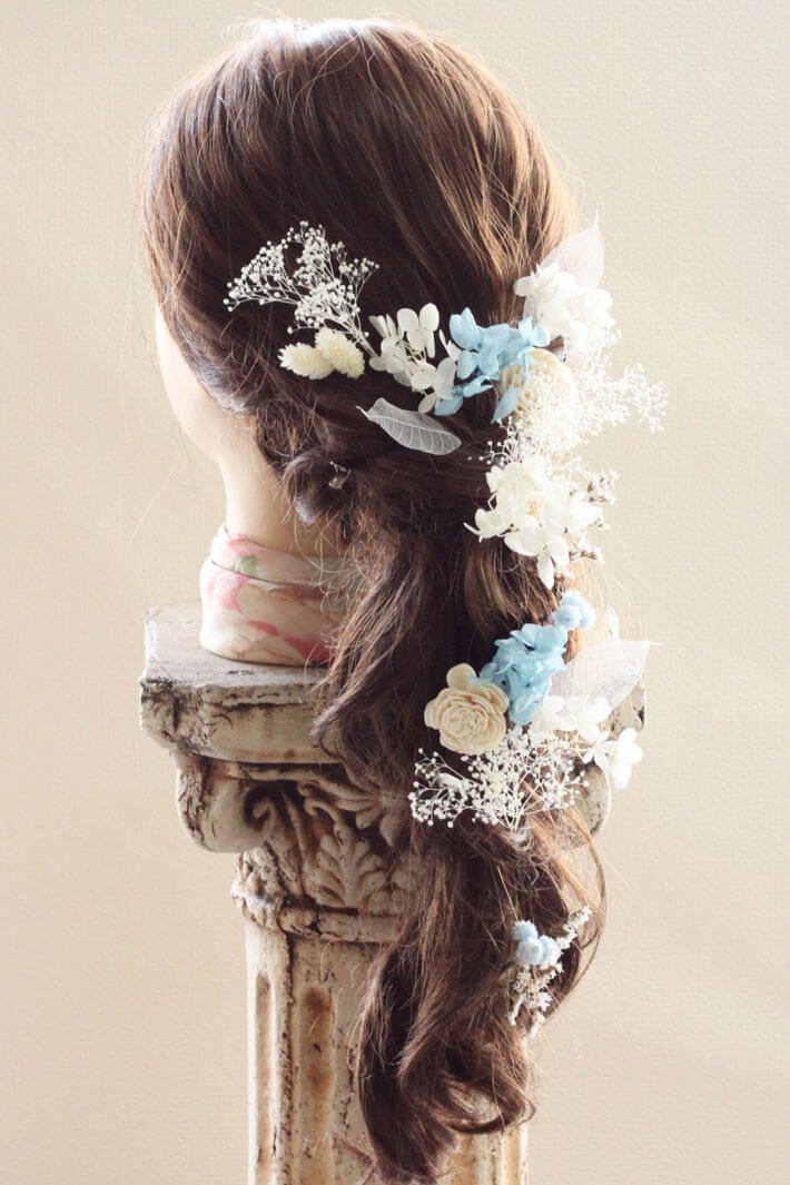プリザーブドフラワー 髪飾り セリーヌ D4 ヘッド被服 かすみ草 成獣婚礼 卒式 辛口フラワー 送料無料 H 0377d Cannes Encheres Com