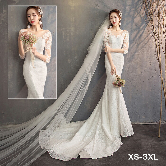 楽天市場】ドレス ウェディング フィッシュテール ウェディング