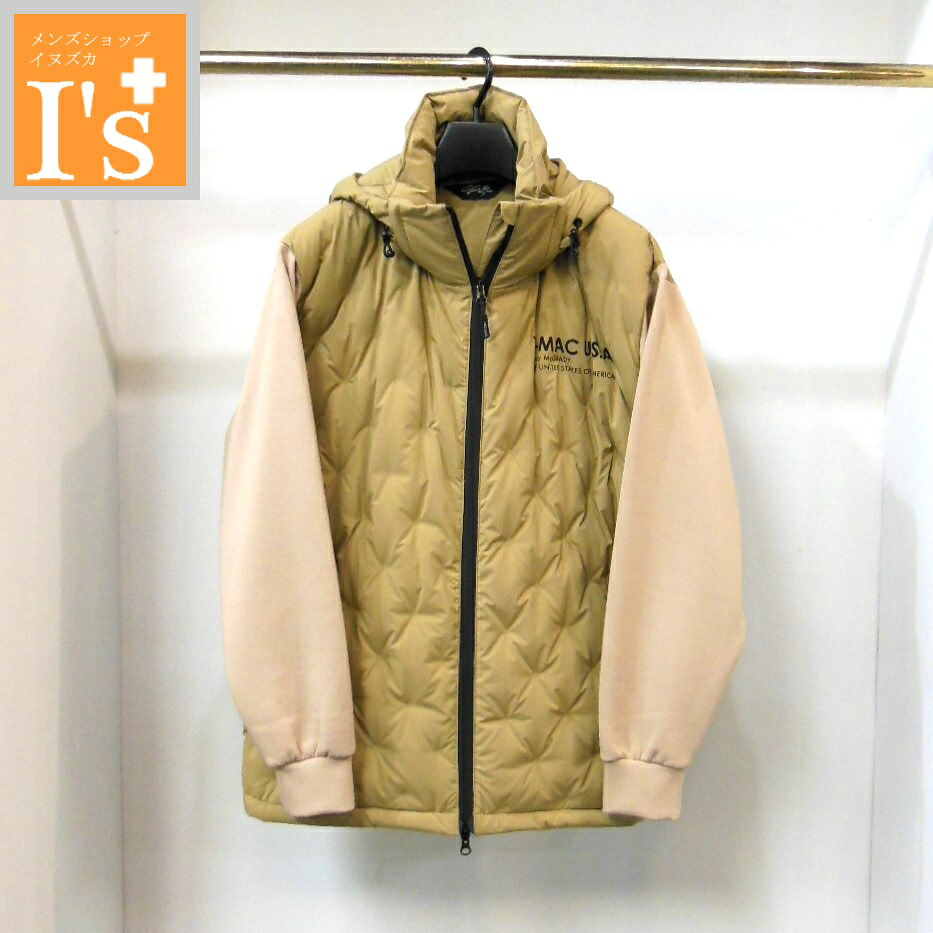 35%OFF【秋冬 お買い得 OUTLETSALE】T-MAC（紅茶マック）ボンネット脱着能力のある 袖・ボディスうつり変わりし×ロゴタイプ 青写真  落ちこむ 上衣 ベージュ系色 【48(LL)】 紅茶マック オッジ服 ブランド名 ゴルフ 服 トップス