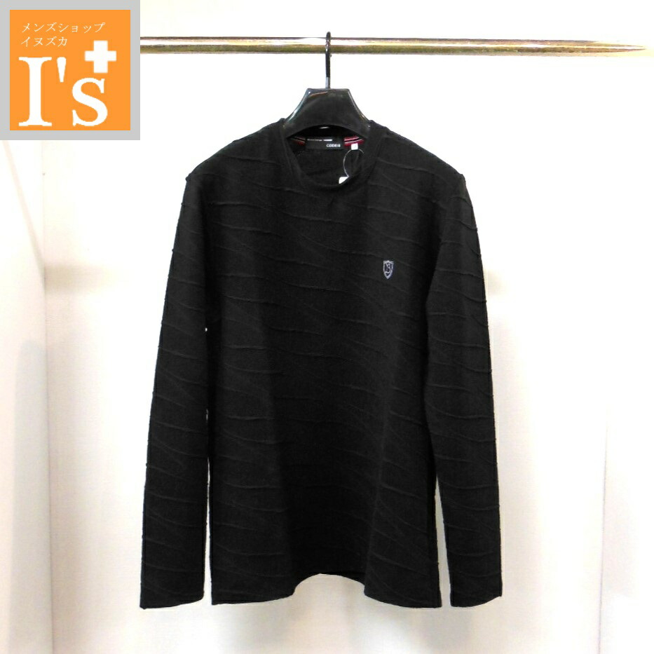 30%OFF【年代順の連続品番 烏兎冬 OUTLETSALE】CODE:B（コードビー）波間借り人×凸凹 ひな型 丸首 伸ばすこと 肌付き 黒いこと（黒いこと） 【48(L)】 コードビー服 逃げ口 大売り出し ブランド名 ゴルフ 服 トップス